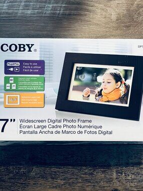 NEW Coby 7” Digital Photo Frame DP700WD – Widescreen, Plug & Play